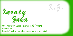 karoly zaka business card